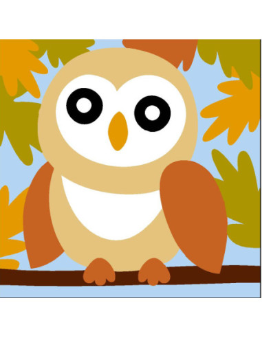 Kit canevas : 20x20 : N21 - chouette