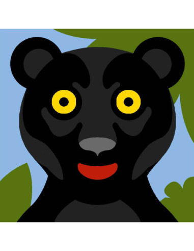 Kit canevas : 20x20 : N21 - panthère noire