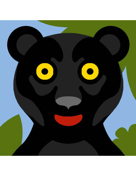 Kit canevas : 20x20 : N21 - panthère noire