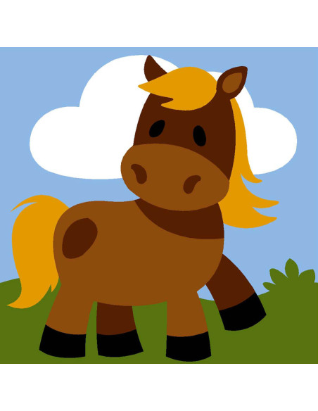 Kit canevas : 20x20 : N21 - cheval