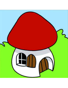 Kit canevas : 20x20 : Maison champignon