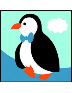 Kit canevas : 20x20 : pingouin