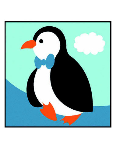 Kit canevas : 20x20 : pingouin