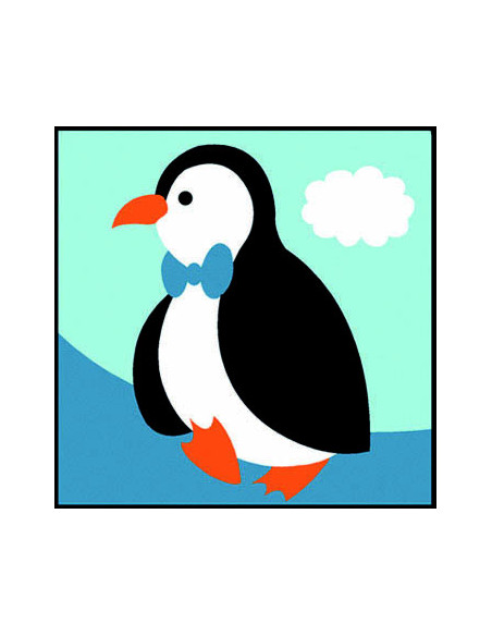 Kit canevas : 20x20 : pingouin