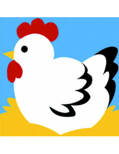 Kit canevas : 20x20 : poule