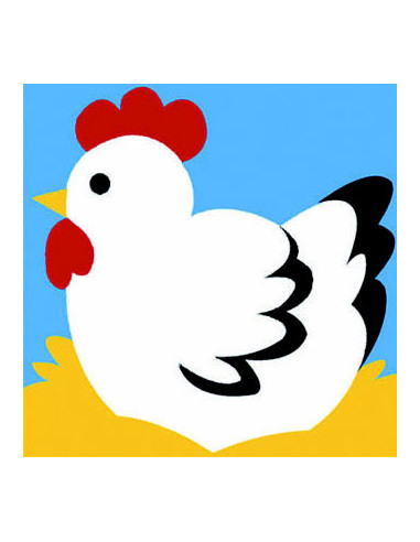 Kit canevas : 20x20 : poule