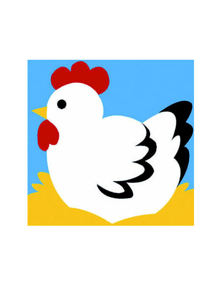 Kit canevas : 20x20 : poule