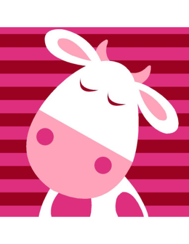 Kit canevas : 20x20 : la vache rose