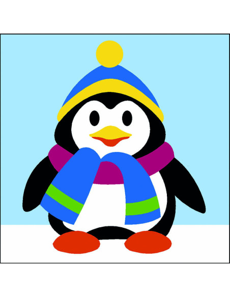 Kit canevas : 20x20 : pingouin hiver