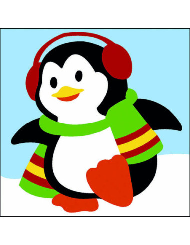 Kit canevas : 20x20 : pingouin