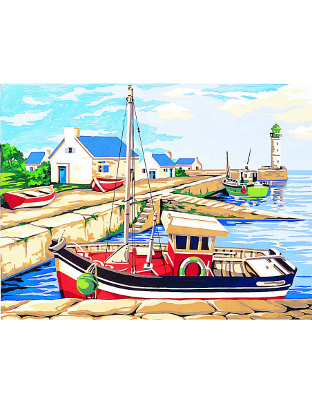 Canevas : 40x50 cm, Le petit port