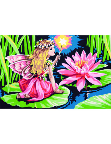 Canevas : 40x50 cm, Fée des nénuphars