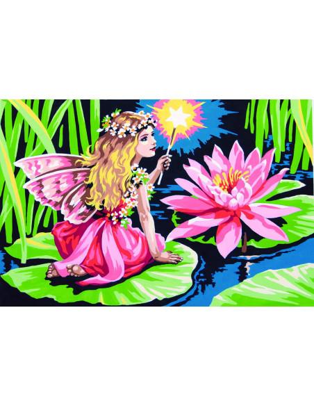 Canevas : 40x50 cm, Fée des nénuphars