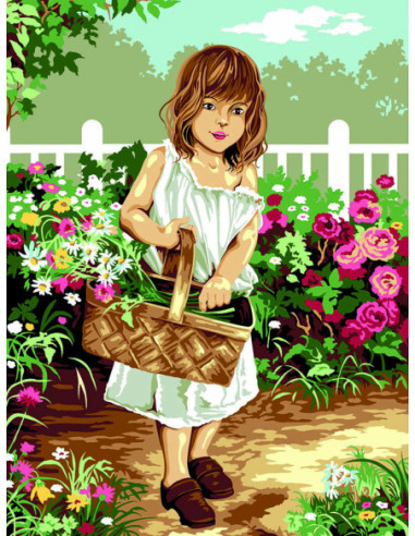 Canevas : 40x50 cm, Cueillette au parc