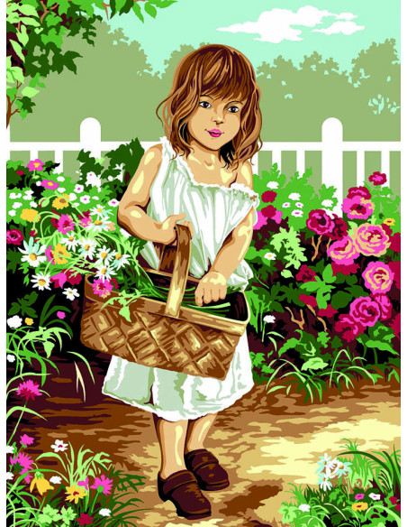 Canevas : 40x50 cm, Cueillette au parc