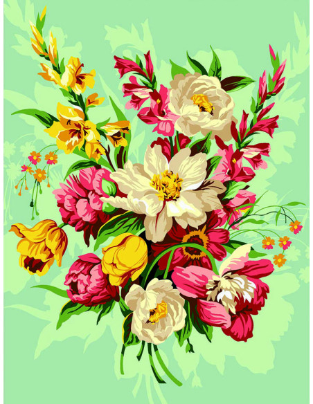 Canevas : 40x50 cm, Bouquet d été