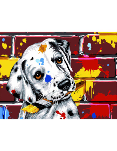 Canevas : 40x50 cm, petit graffeur