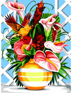 Canevas : 40x50 cm, envol exotique