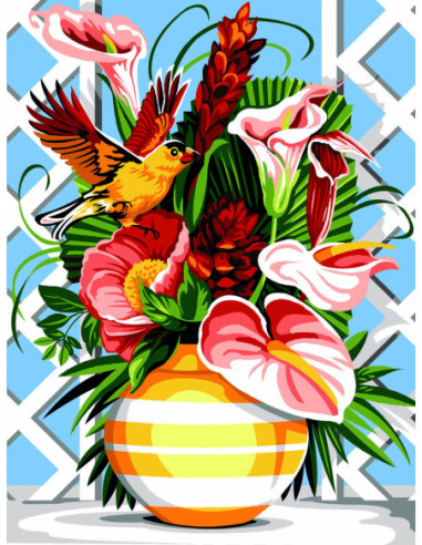 Canevas : 40x50 cm, envol exotique