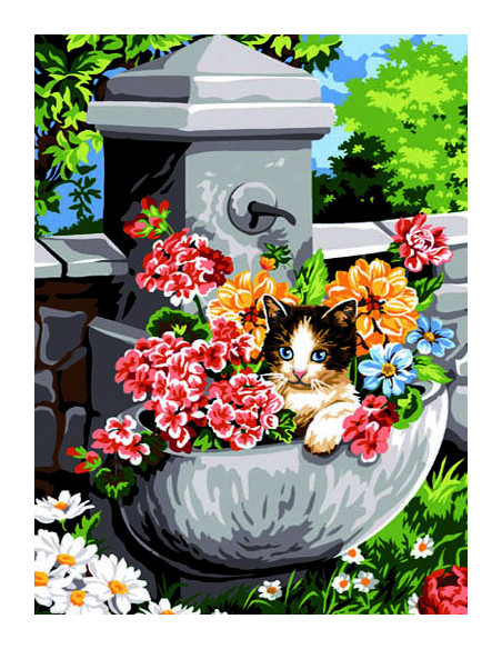 Canevas : 40x50 cm, fontaine surprise