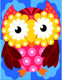 Canevas : 40x50 cm, chouette en fleur