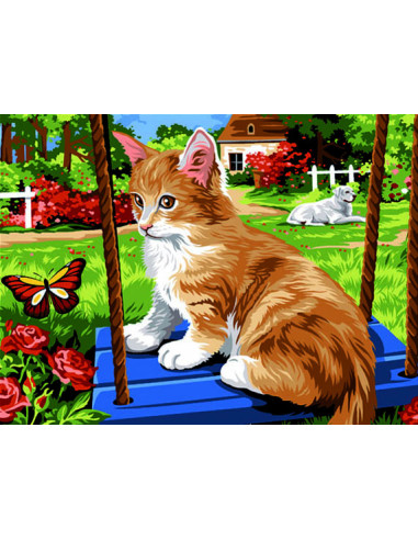 Canevas : 40x50 cm, la balançoire