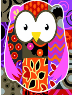 Canevas : 40x50 cm, chouette patch