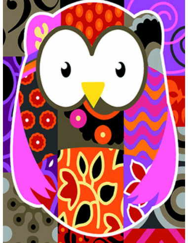 Canevas : 40x50 cm, chouette patch