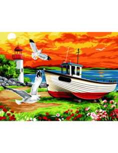 Canevas : 40x50 cm, les mouettes