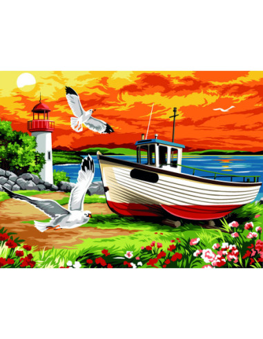 Canevas : 40x50 cm, les mouettes