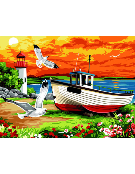 Canevas : 40x50 cm, les mouettes