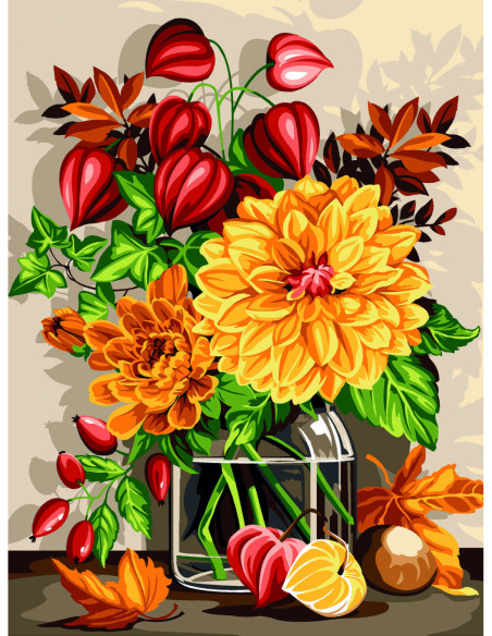 Canevas : 40x50 cm, bouquet d'automne