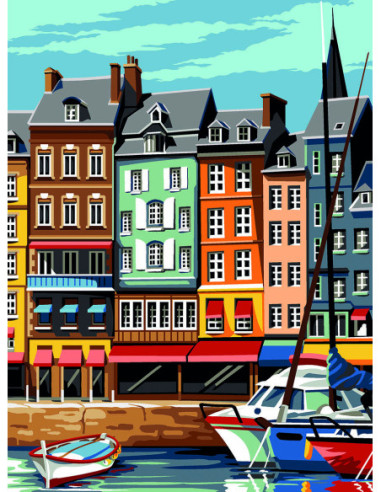 Canevas : 40x50 cm, N17-facade Honfleur