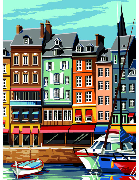 Canevas : 40x50 cm, N17-facade Honfleur