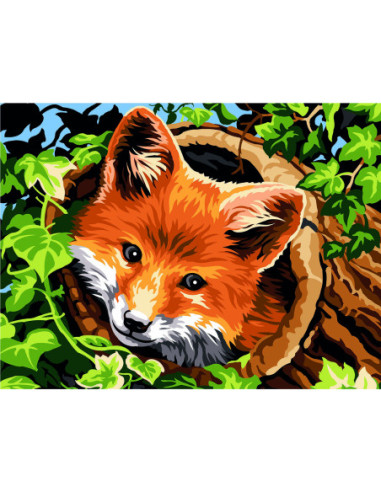 Canevas : 40x50 cm, au creux du tronc