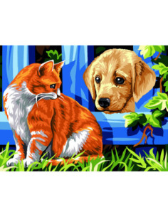 Canevas : 40x50 cm, les voisins