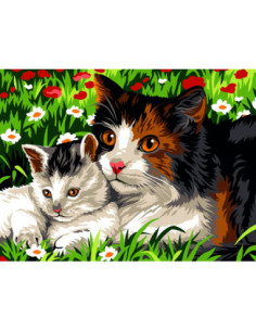 Canevas : 40x50 cm, N17-herbe tendre canevas