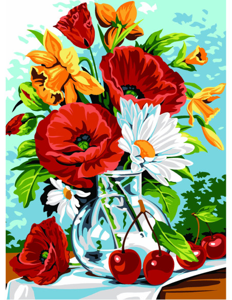 Canevas : 40x50 cm, N18-verrine de printemps canevas