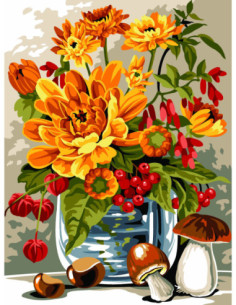 Canevas : 40x50 cm, N18-verrine d'automne canevas