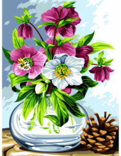 Canevas : 40x50 cm, N18-verrine d'hiver canevas