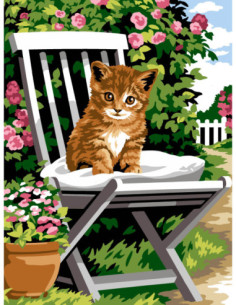 Canevas : 40x50 cm, N22 - repos au jardin