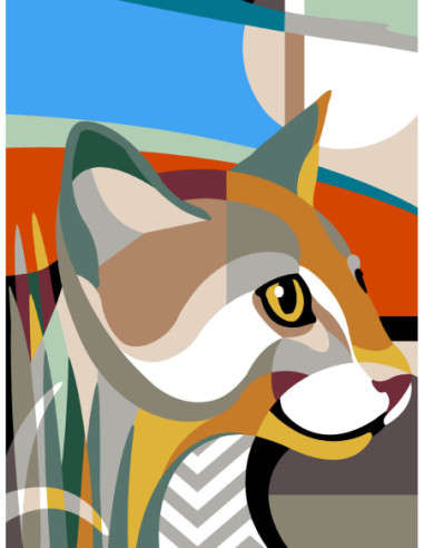 Canevas : 40x50 cm, N22 - chat art