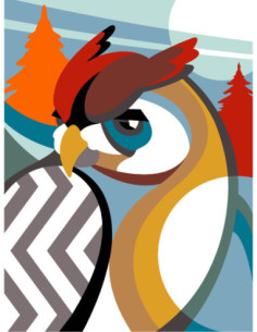 Canevas : 40x50 cm, N22 - chouette art