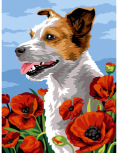 Canevas : 40x50 cm, N23 - dans les coquelicots