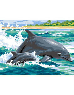 Canevas : 40x50 cm, N23 - première nage