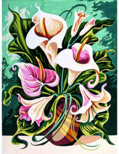 Canevas : 40x50 cm, bouquet arums