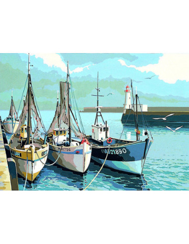 Canevas : 45x60 cm, les chalutiers