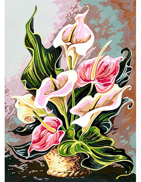 Canevas : 45x60 cm, harmonie roses   