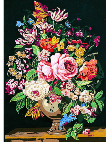 Canevas : 45x60 cm, le vase de fleurs