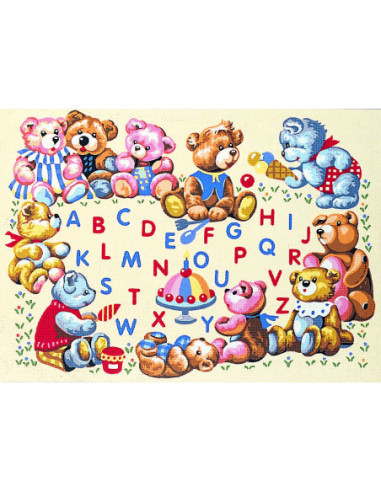 Canevas : 45x60 cm, nounours party